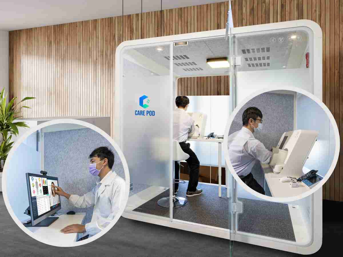 达擎于医疗科技展中展出＂远距诊疗舱＂，，，以因应医疗数字化及社会高龄化趋势下、、、、复诊及慢性病患等族群对于远距看诊需求逐渐升高所推出的创新整合方案。。多功能合一、、、、高隐私性的远距诊疗舱可根据病患端与医师端的不同需求，，，提供弹性化及客制化功能，，，节省医生和病患的精力及时间