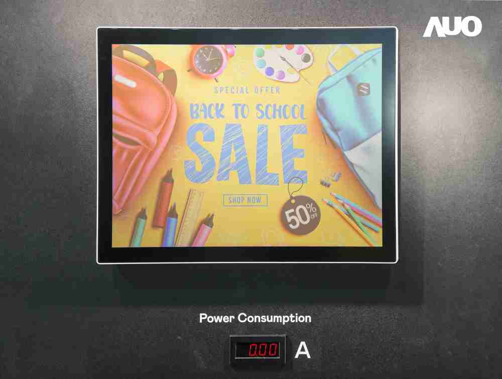 28国际展示胆固醇液晶超低耗能户外全彩显示器，，ChLC（胆固醇液晶）以双稳态技术使静态显示零功耗，，，具省电、、高彩度、、、环保的特性，，还整合软硬件系统解决方案，，，可透过单一云端平台管理